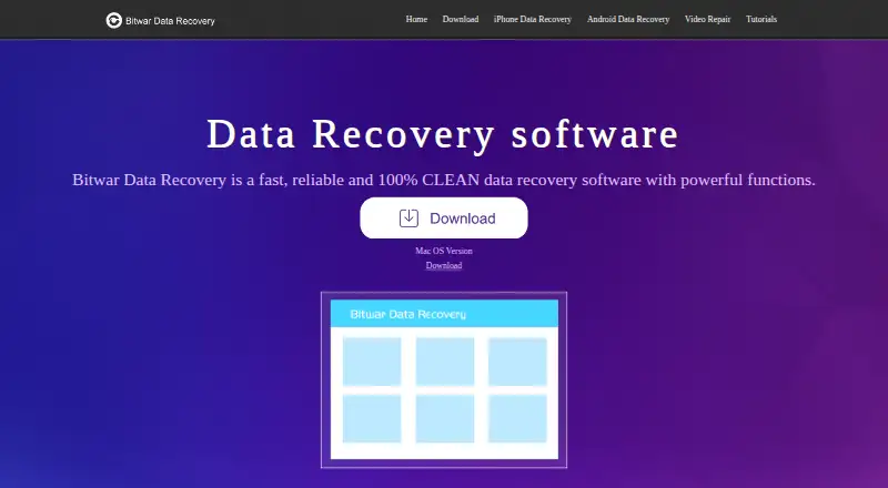 Bitwar Data Recovery's website