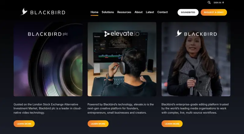 The Blackbird homepage