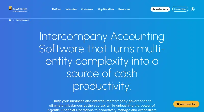 BlackLine Intercompany's website