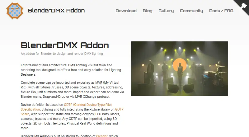 BlenderDMX's website
