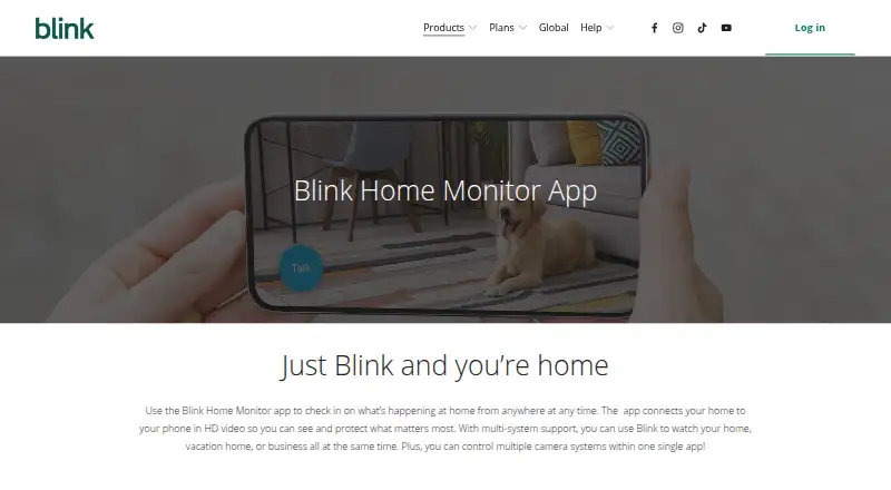 Blink Home Monitor's website
