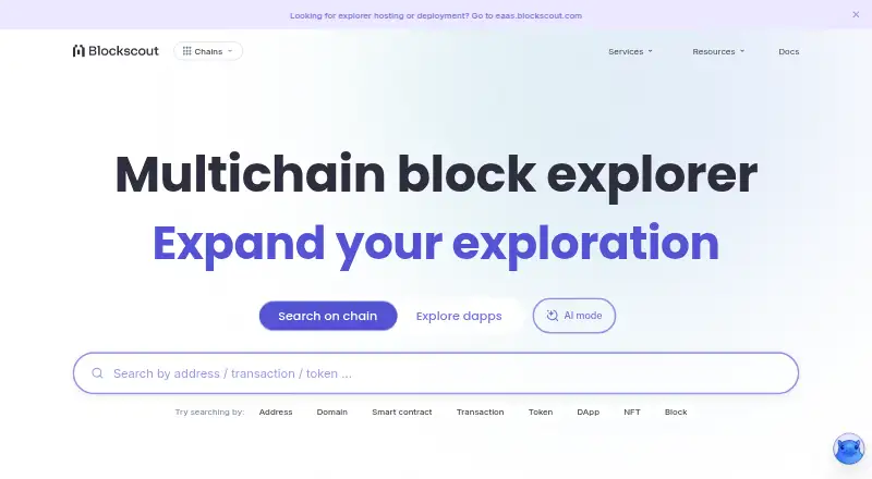 Blockscout's website