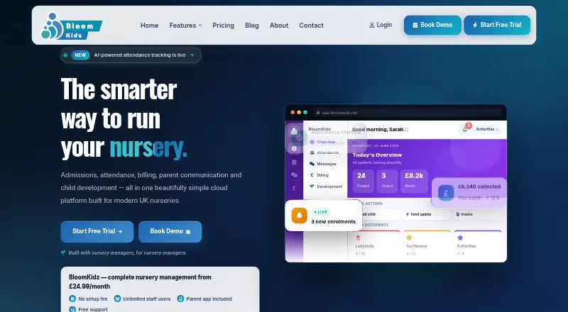 The BloomKidz homepage