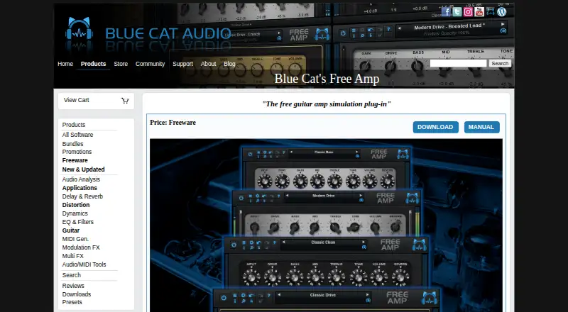 Blue Cat's Free Amp's website