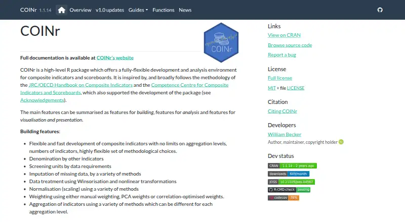COINr's website