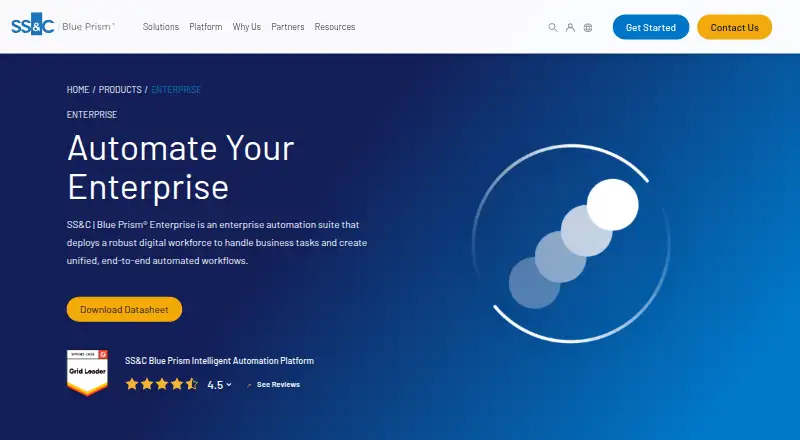 SS&C Blue Prism Enterprise's website