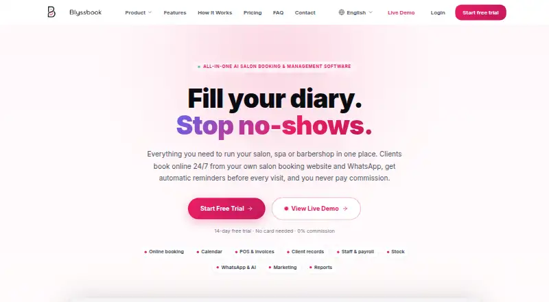 The Blyssbook homepage