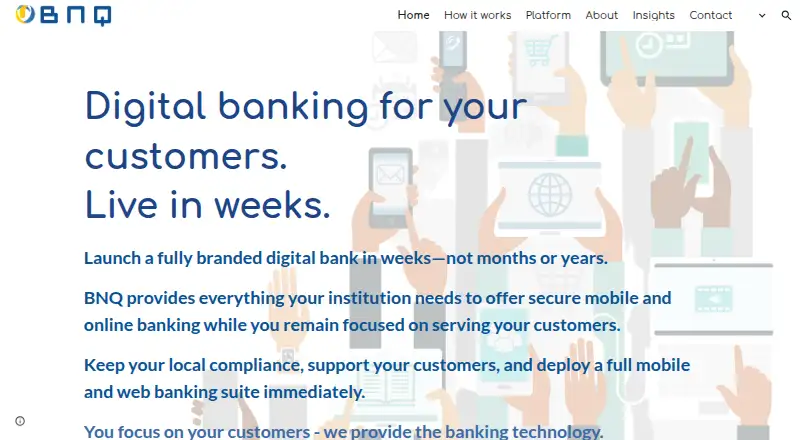 BNQ Digital Banking's website
