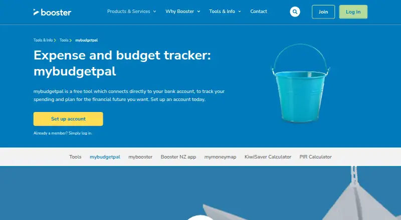 The mybudgetpal homepage