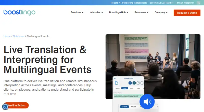Boostlingo Events's website