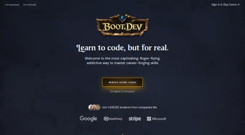 Boot.dev's website