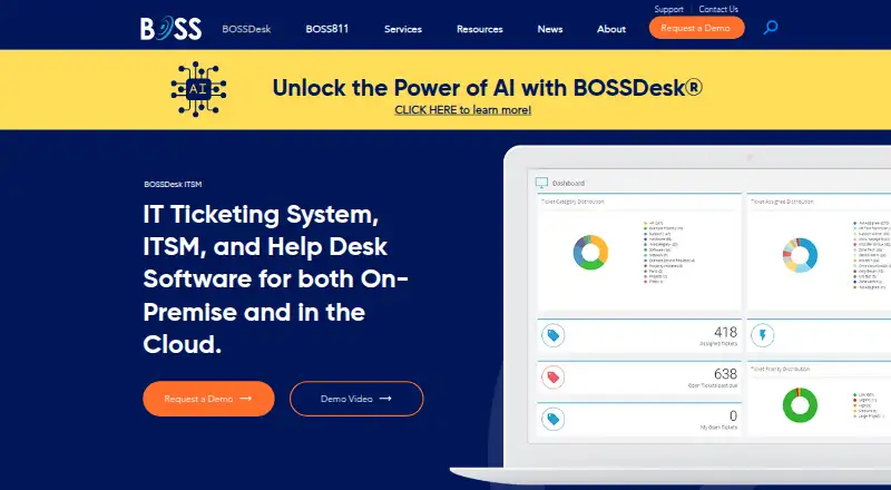 BOSSDesk's website