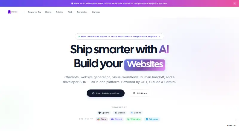 The BotByte AI homepage