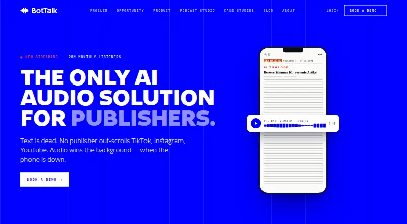 The BotTalk homepage