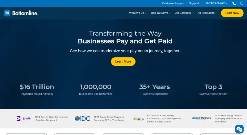 Bottomline Digital Banking IQ's website