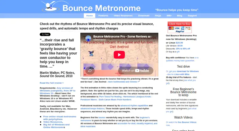 Bounce Metronome Pro's website