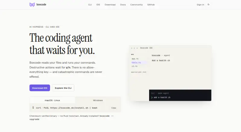 Boxcode's website