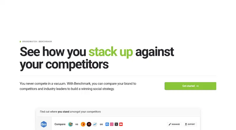 Benchmark by Brandwatch's website