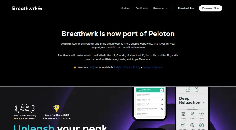 Breathwrk's website