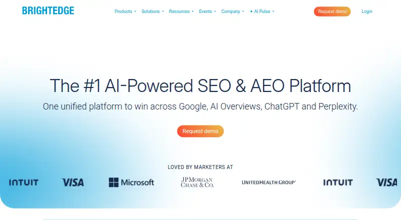 The BrightEdge homepage