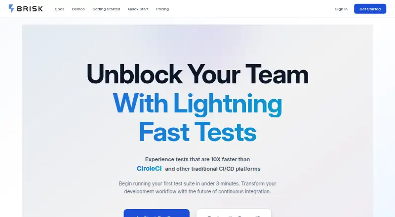 The Brisk homepage