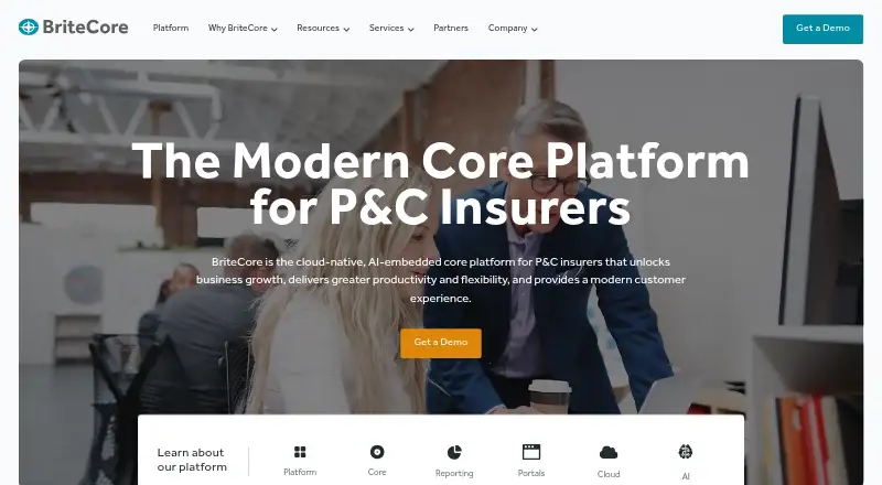 BriteCore's website