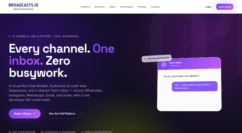 Broadcasts's website