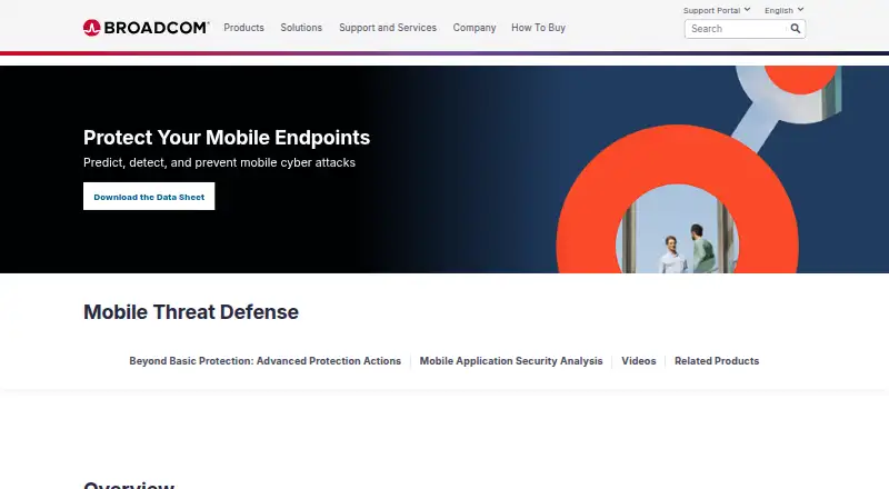 Symantec Endpoint Security Mobile Threat Defense's website