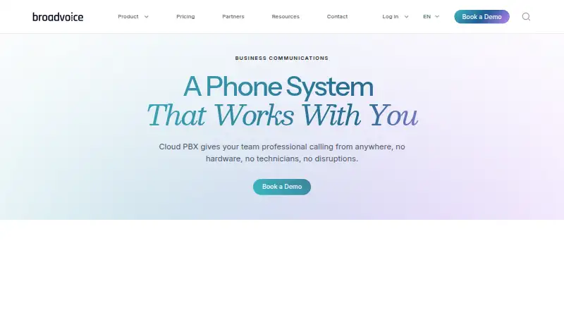 The Broadvoice Cloud PBX homepage