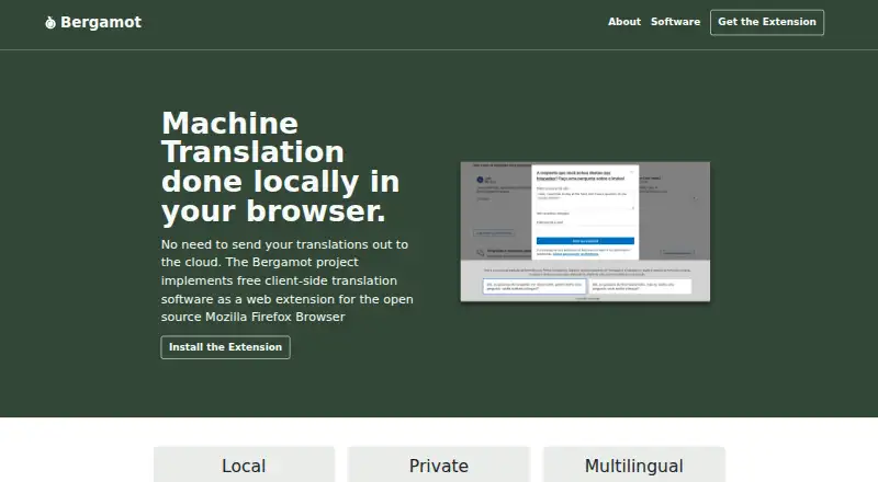 Bergamot Translator's website