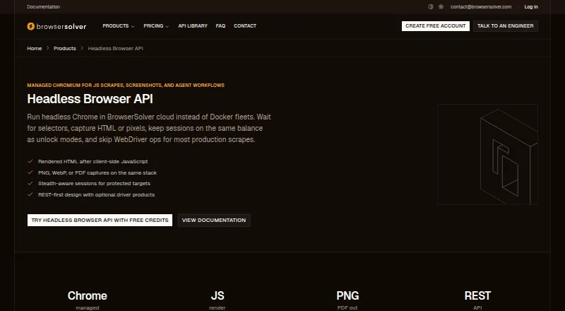 BrowserSolver Headless Browser API's website