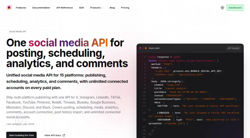 bundle.social's website