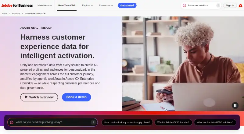 The Adobe Real-Time CDP homepage