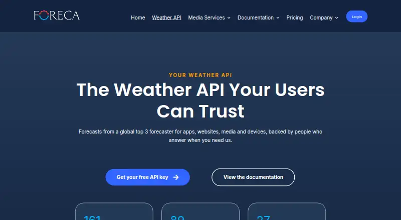 Foreca Weather API's website