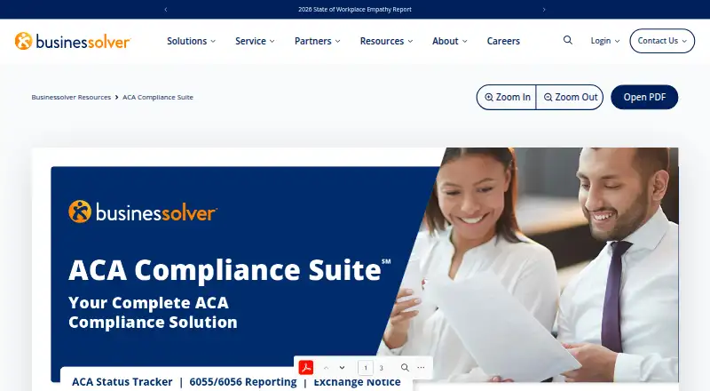 Businessolver ACA Compliance Suite's website