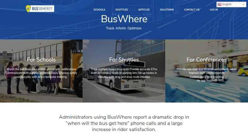 BusWhere's website