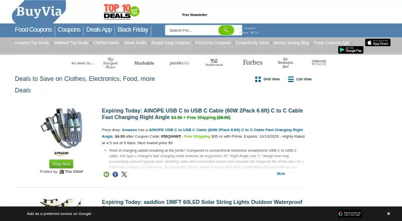 BuyVia's website