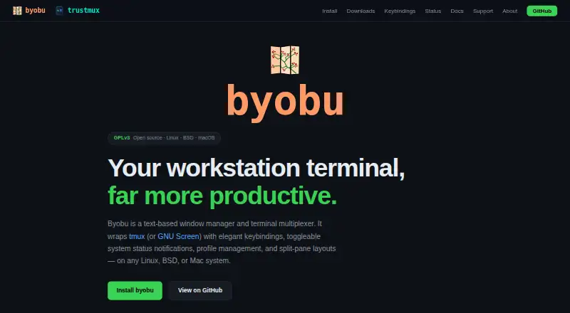 Byobu's website