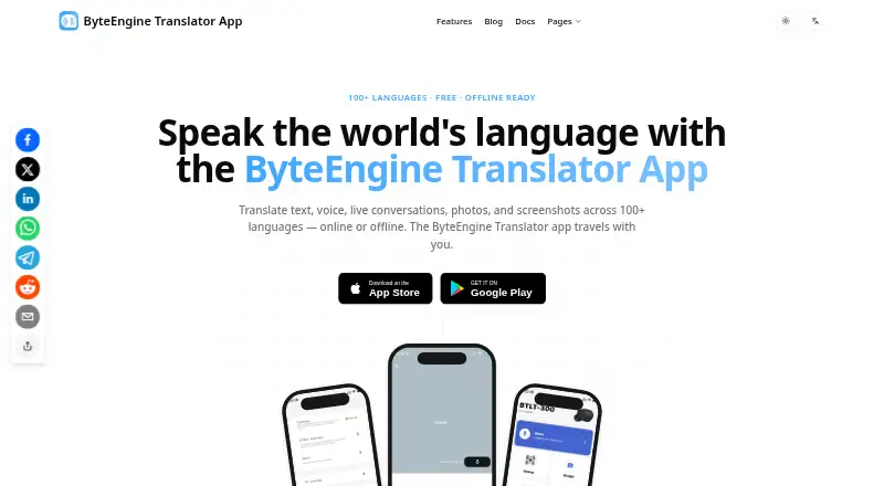 ByteEngine Translator's website