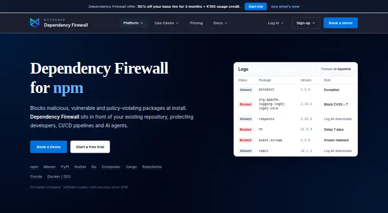Bytesafe's website