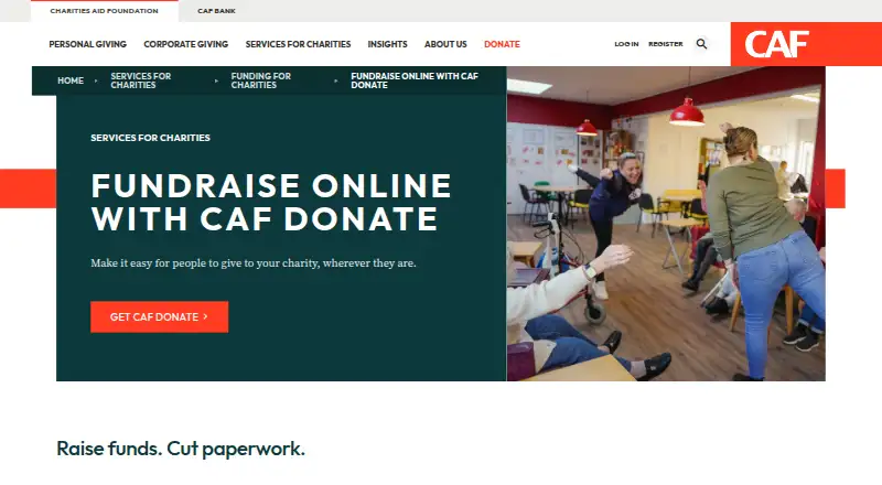 CAF Donate's website