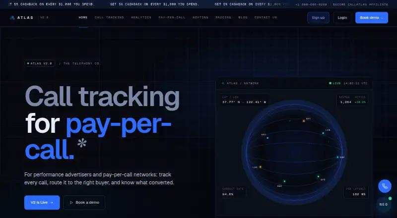 CallAtlas's website