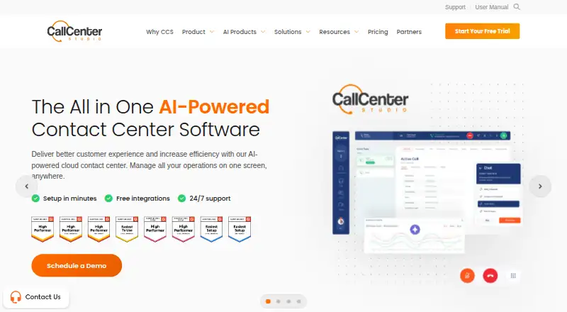 The Call Center Studio homepage