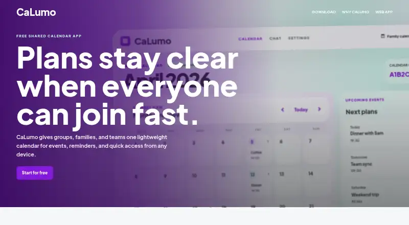 The CaLumo homepage