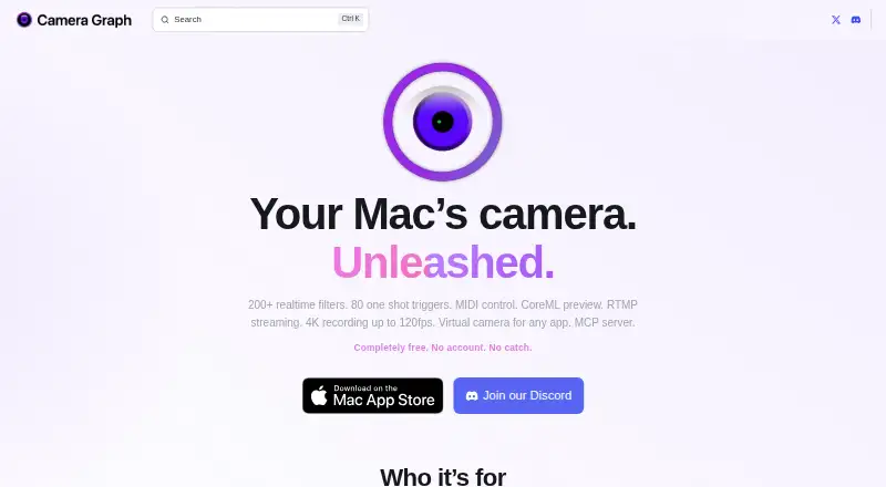 The Camera Graph homepage