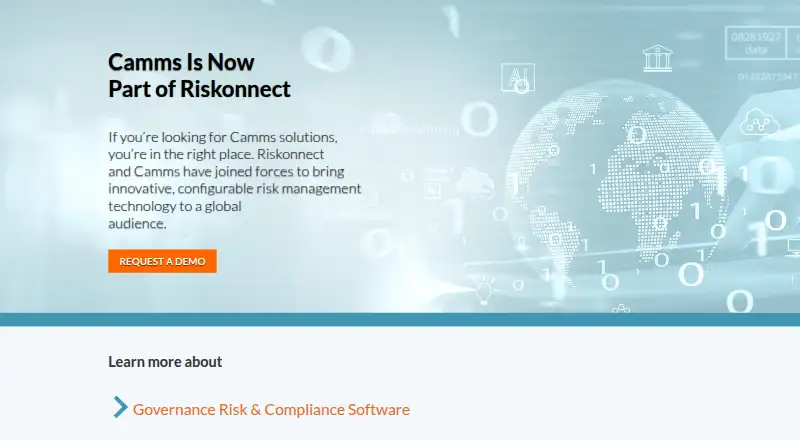 The Camms.Risk homepage
