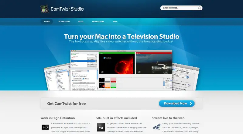 The CamTwist homepage