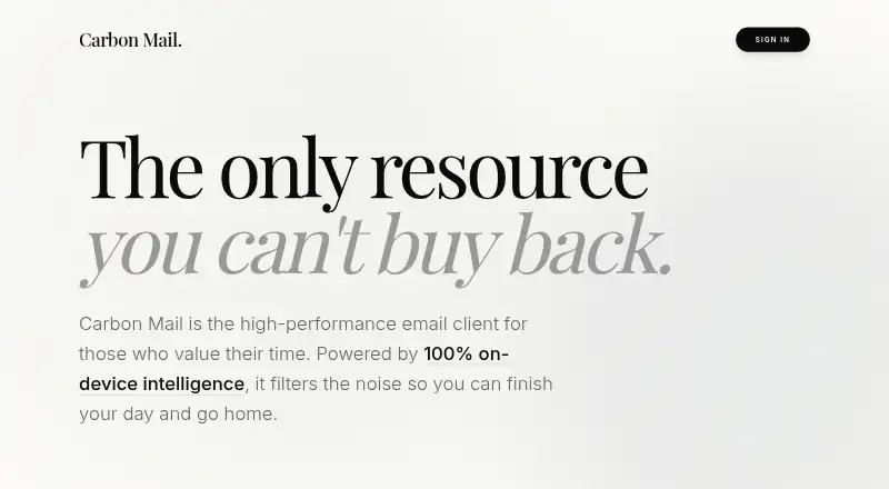 Carbon Mail's website