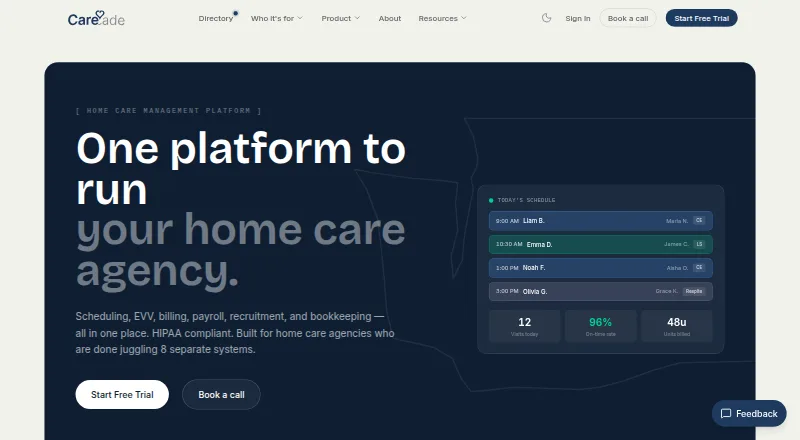 CareCade's website
