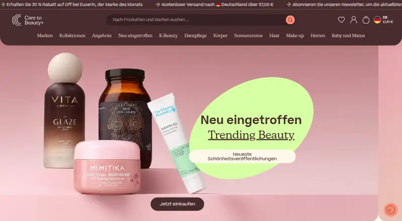 Care to Beauty's website